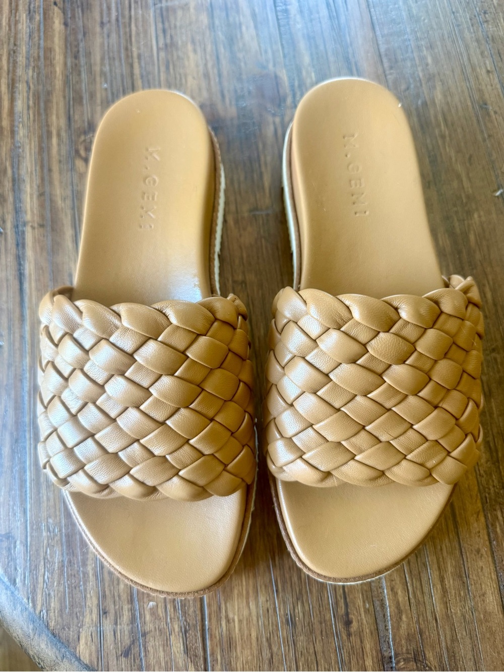 M. Gemi the Tessuti Woven Leather Sandal - Pecan Tan - Women’s size EU39